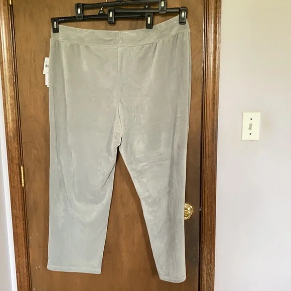 2 pairs Sportelle gray velour velvet soft comfy pull on pant 2X - Picture 9 of 15